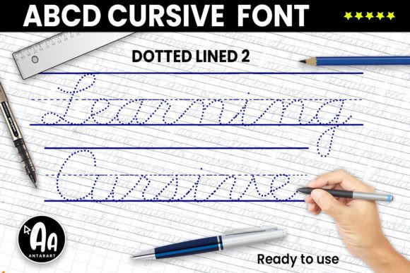Abcd Cursive Dotted Lined2 Script Handwritten Font