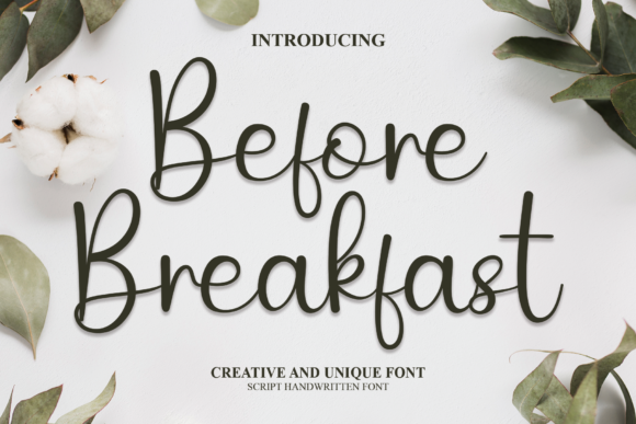 Before Breakfast: A Script Font for Creative Branding