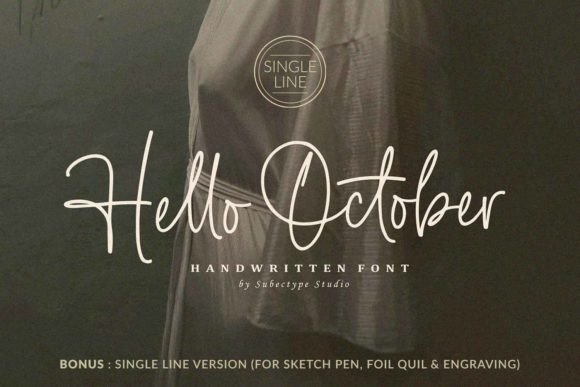 Hello October Font: A Romantic Script Handwritten Typeface for Makers